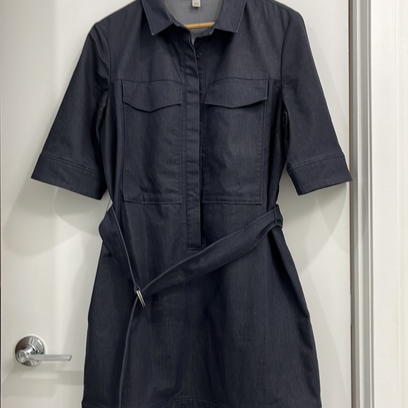 Barely worn halogen dark denim jean jean dress - Picture 2 of 7